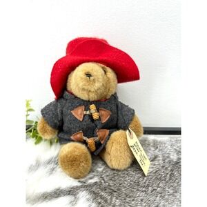 10" Paddington Bear 1980s Eden small Plush stuffed animal vintage gray toggle‎